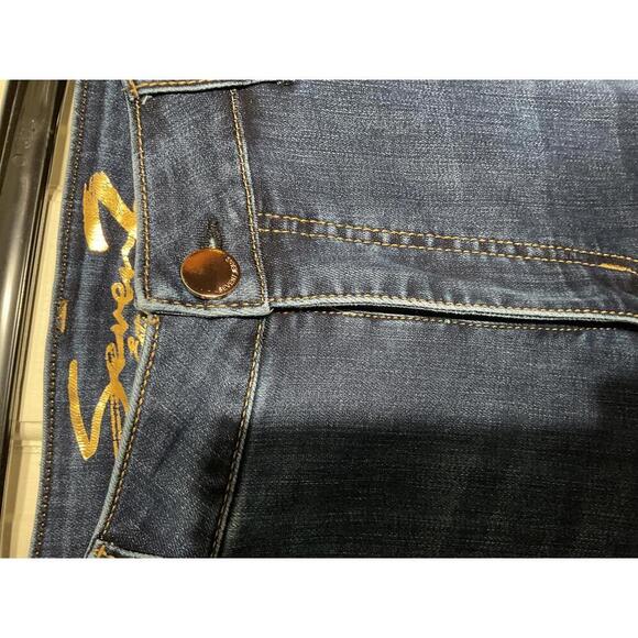 Seven7 high rise slim straight plus size 14 blue jeans - Picture 4 of 10